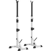 HOMCOM 2er Set Hantelständer 3 Ebenen Höhenverstellbar Hantelablage aus Stahl Langhantelablage bis 200 kg belastbar Squat Rack Langhantelständer Hantelscheibens