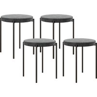 HOMCOM 4er-Set Esszimmerhocker, stapelbar Esszimmerstühle, Küchenstuhl mit gepolstertem Sitz, Samtoptik, Sitzhocker für Küche, Esszimmer Aosom