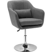 HOMCOM Arbeitshocker Drehstuhl Bürostuhl höhenverstellbar leinenartiges Polyester Stahl Dunkelgrau Aosom.de