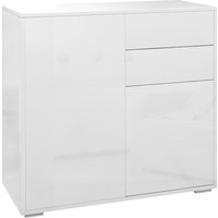 HOMCOM Aufbewahrungsschrank Sideboard Schrank mit 2 Schubladen und 2 Schranktüren, verstellbare Regale, für Wohnzimmer, Küche, Schlafzimmer, 79 x 36 x 74 cm, gl