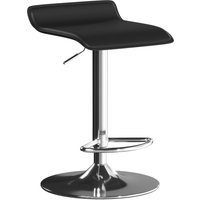 HOMCOM Barhocker 360° Drehbar Barstuhl mit Silber-Stahlgestell, Höhenverstellbar Küchenstuhl mit Fußstütze, Tresenhocker aus Kunstleder für Küche, Wohnzimmer, E