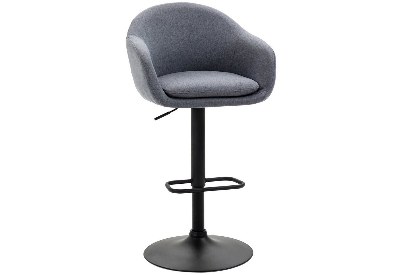 HOMCOM Barhocker Drehbar Barstuhl, Höhenverstellbar Bistrohocker mit Fußstütze (Tresenhocker, 1 St., Barstuhl), Dunkelgrau, 54 x 54 x 92-112 cm – Bild 2 von 5
