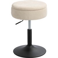 HOMCOM Barhocker mit Stauraum, höhenverstellbar, runder Küchenhocker, drehbar, Chenillebezug, Stahlbasis, Knopfdesign, gepolstert, für Wohnzimmer, Esszimmer, Bü