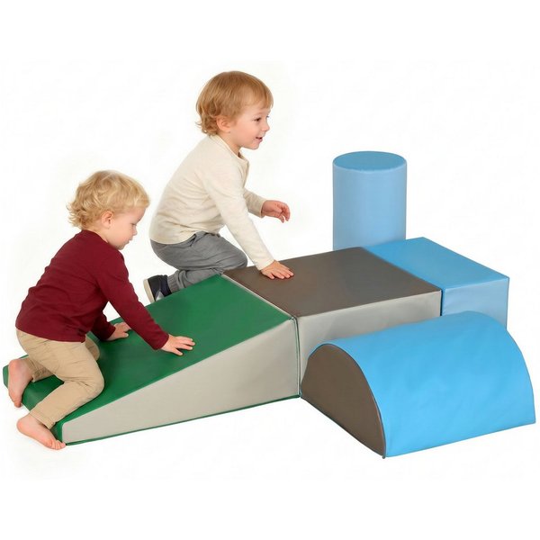 HOMCOM Bauklötze Bauspielzeug, für 1-3 Jahre alt Kinder Spielbausteine, (Bausteine, 5 St., Schaumstoffblöcke), für Baby & Kleinkinder Mehrfarbig
