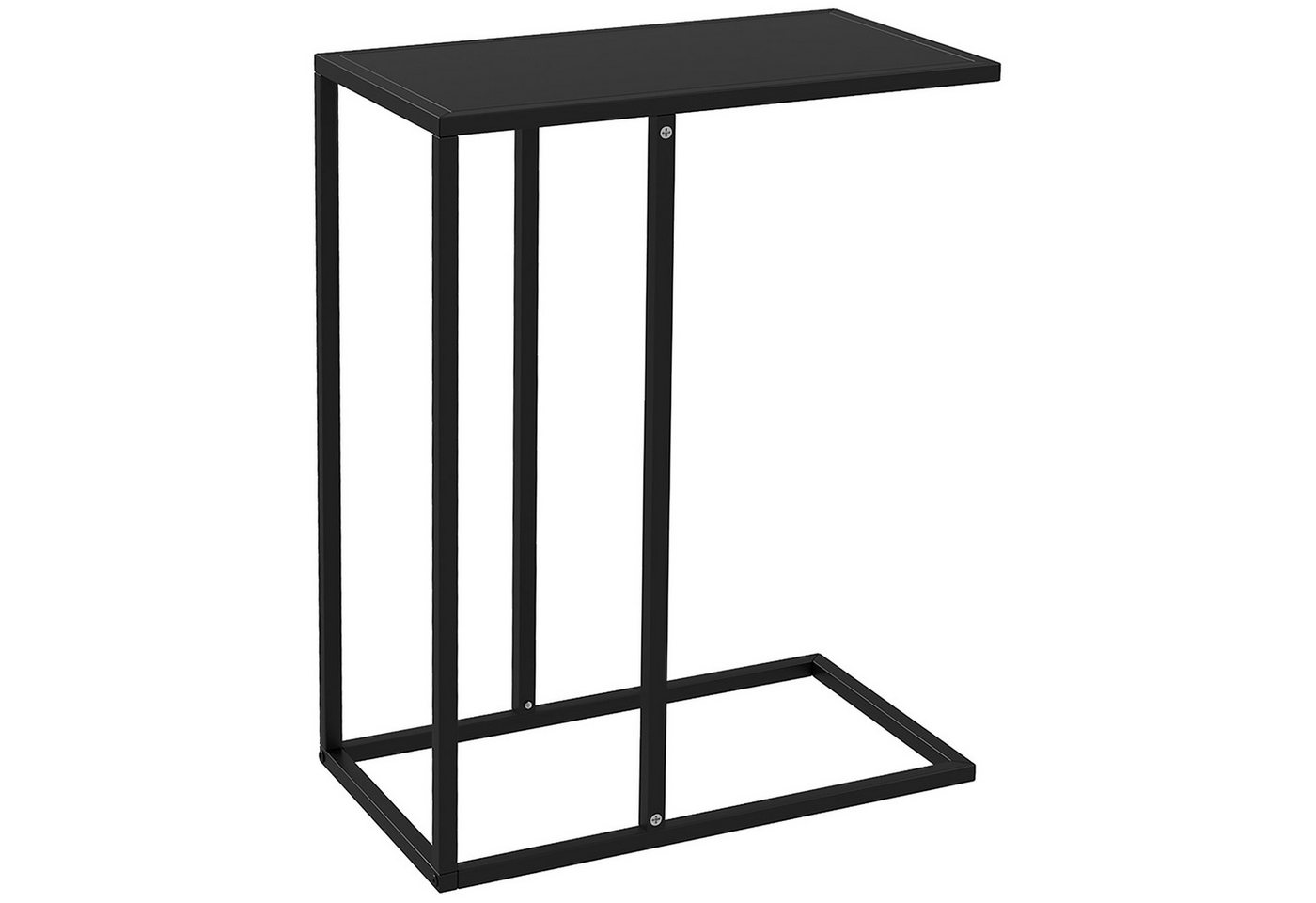 HOMCOM Beistelltisch Couchtisch, Sofatisch, Nachttisch mit Stahlgestell, Laptoptisch (Wohnzimmertisch, 1-St., Couchtisch), Schwarz, 46 x 26 x 60 cm – Bild 2 von 5