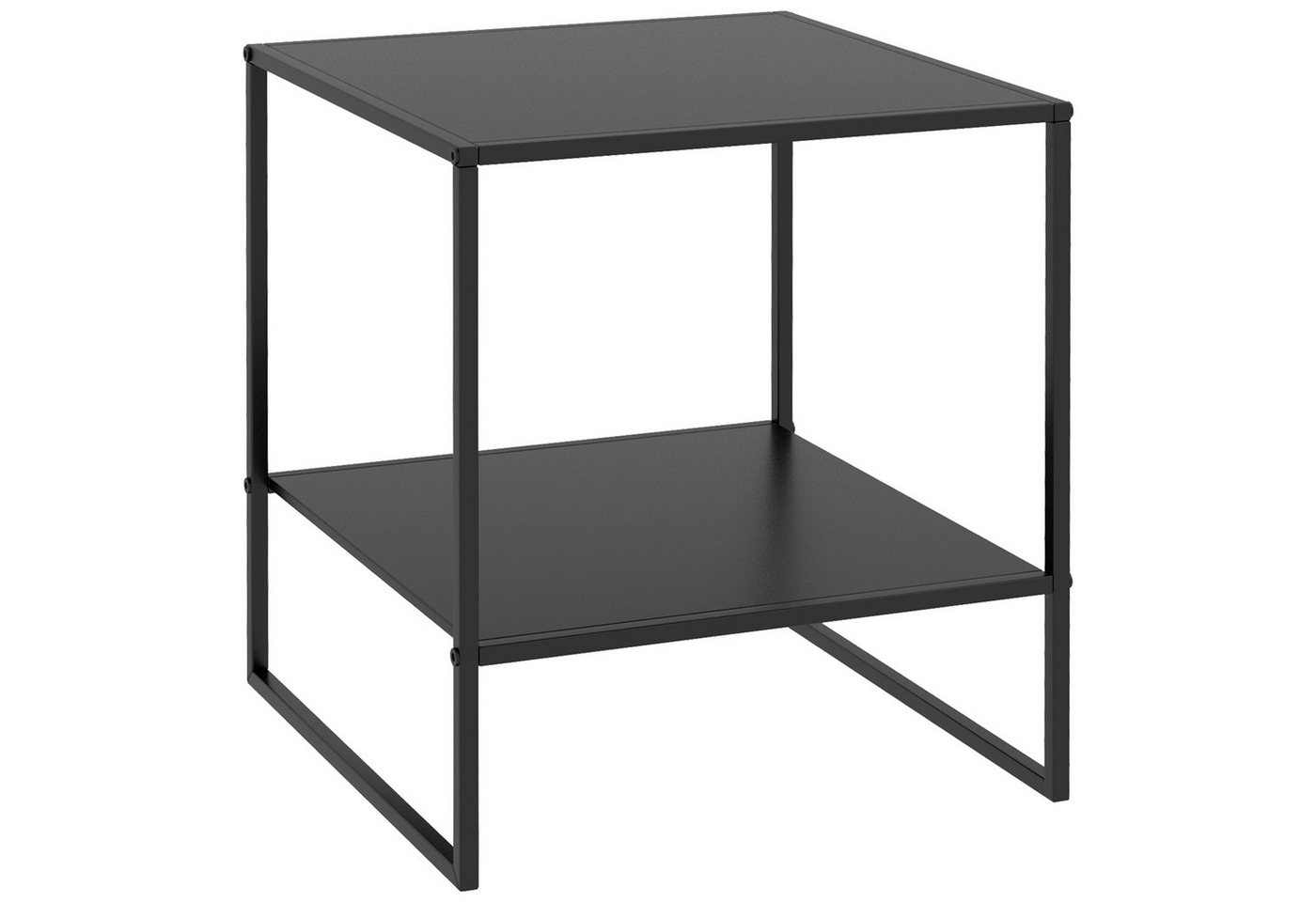 HOMCOM Beistelltisch Sofatisch, Nachttisch, Kaffeetisch im Industriedesign (Telefontisch, 1-St., Couchtisch), Schwarz, 40 x 40 x 45 cm – Bild 2 von 5