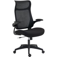 HOMCOM Bürostuhl, Ergonomischer Schreibtischstuhl mit 3D Einstellbarer Armlehne, Kopfstütze, Höhenverstellbarer Computerstuhl Drehstuhl mit Wippfunktion, Netzbe