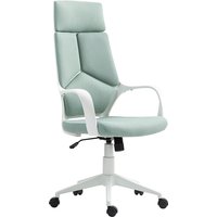 HOMCOM Bürostuhl mit Wippfunktion, Schreibtischstuhl aus Stoff Höhenverstellbar und drehbar, 63x63x117-127 cm, Grün Aosom