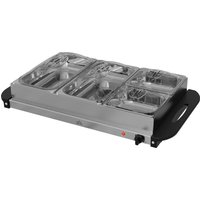HOMCOM Buffetwärmer 6,8L Warmhalteplatte 300 Watt Edelstahl Speisewärmer mit Einstellbarer Thermostat Chafing Dish für Partys Buffets Familienessen Aosom