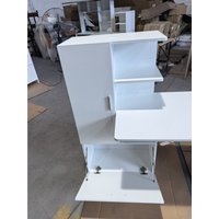 HOMCOM Computerschreibtisch mit integriertem Regal und Schrank, platzsparender Bürotisch mit Ablagen, PC-Tisch für Büro Arbeitszimmer Schlafzimmer 150x55x122cm,