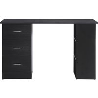 HOMCOM Computertisch Büromöbel 3 Schubladen + 3 Regale Große Arbeitsplatte 120L x 49B x 72H cm MDF Schwarz Aosom
