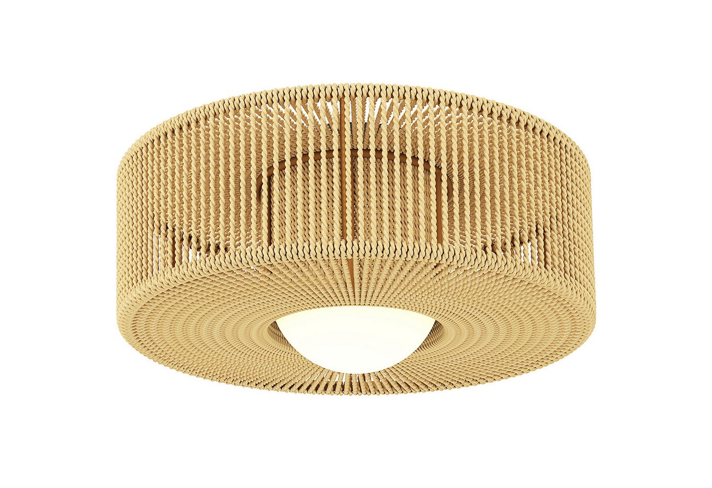 HOMCOM Deckenleuchte Boho-Deckenlampe Hängend, Runde Deckenbeleuchtung, Hellbraun, LED, für Schlafzimmer, Wohnzimmer, Mehrfarbig – Bild 2 von 5