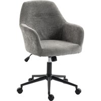HOMCOM Ergonomischer Bürostuhl, Chenille-Bürosessel mit Höhenverstellung, Wippfunktion, dicke Polsterung, 360°-Drehung, für Zuhause, Schlafzimmer, Grau Aosom
