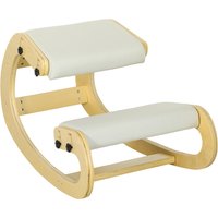 HOMCOM Ergonomischer Kniestuhl, Kniehocker mit 6 verstellbaren Einstellungen, Basis aus Holz Bürostuhl für Zuhause, Büro, Meditation, zur Verbesserung der Nacke