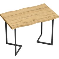 HOMCOM Esstisch, Küchentisch für 2 Personen mit dicker Tischplatte, Metallbeinen, moderner Stil, für Wohnzimmer, 110x67x75,5 cm, Eiche Aosom