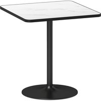 HOMCOM Esstisch, 70 x 70 cm quadratischer Küchentisch für 4 Personen, Modern Esszimmertisch mit Marmor-Optik, Metallgestell, für Küche, Esszimmer, Wohnzimmer, W