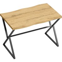 HOMCOM Esstisch für 2 Personen, Küchentisch, moderner Stil mit dicker Tischplatte, Metallfüßen, 110 x 67 x 75,5 cm, Schwarz und Eiche Aosom