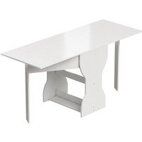 HOMCOM Esstisch Klappbar, Küchentisch mit Stauraum für 2-4 Personen, Klapptisch Esszimmertisch für Kleine Räume, Esszimmer, Küche, 160 x 60 x 75 cm, Weiß Aosom