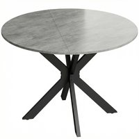 HOMCOM Esstisch Klappbar, Runder Küchentisch für 2-6 Personen, Esszimmertisch mit Spinnenfuß aus Stahl Klapptisch für Kleine Räume, Esszimmer, Küche, 110 x 110 
