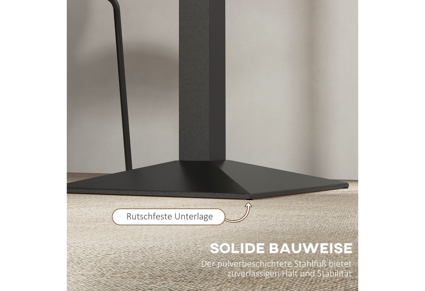 HOMCOM Esstisch Kleiner moderner Tisch mit Holzoptik Stahlbasis (Quadratischer Küchentisch, 1-St., Esszimmertisch), für Küche, Esszimmer und Wohnzimmer Dunkelbr – Bild 5 von 5