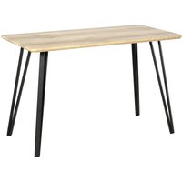 HOMCOM Esstisch mit Haarnadel-Design Küchentisch Esszimmertisch Vintage-Industriestil Stahl MDF Natur 120 x 60 x 75 cm Aosom