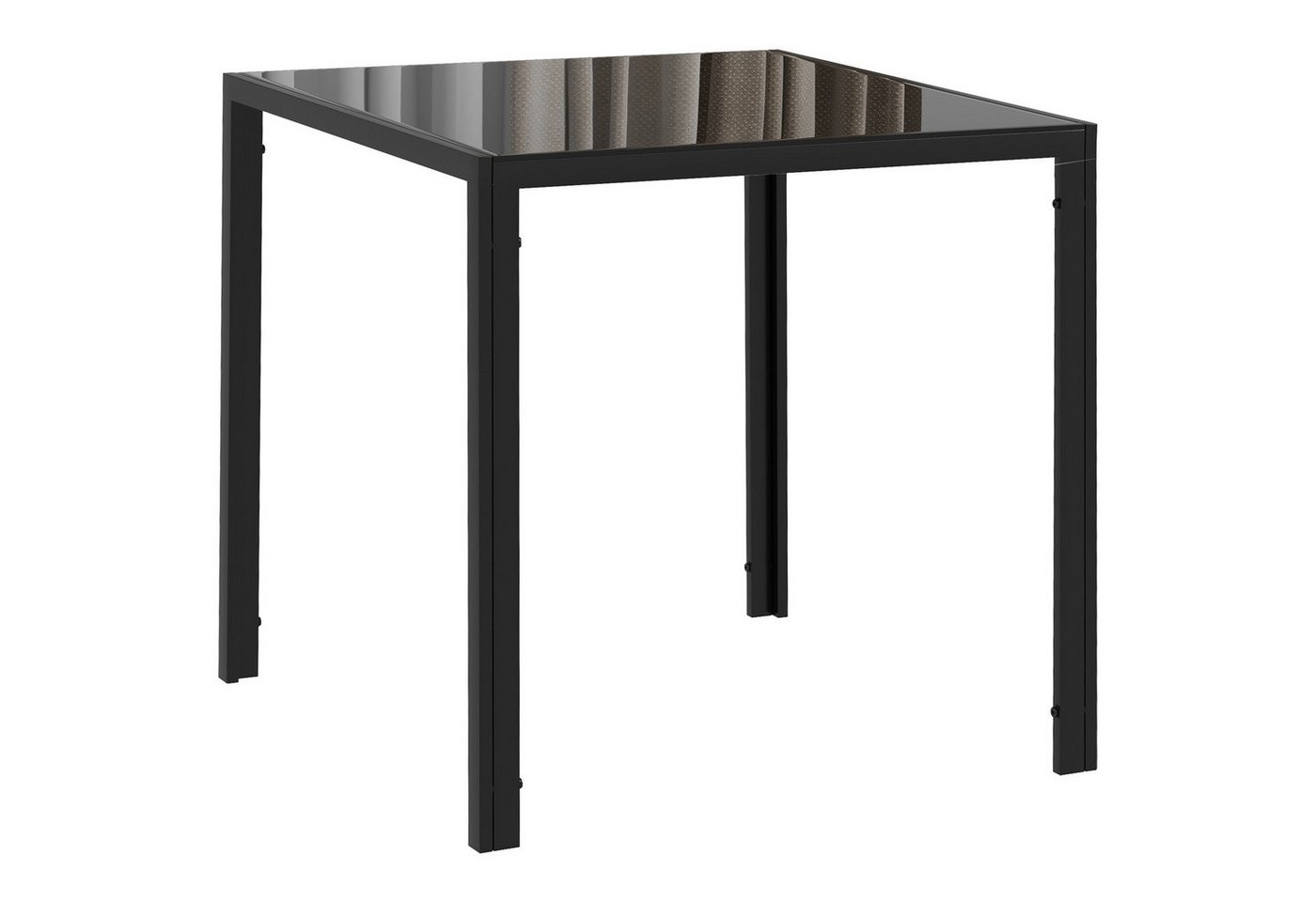 HOMCOM Esstisch Quadratischer Tisch, für 4 Personen, Hartglas mit Metallbeine (Esszimmertisch, 1-St., Küchentisch), bis 80 kg belastbar, für Küche, Esszimmer, 7 – Bild 2 von 5