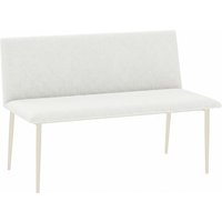 HOMCOM Esszimmerbank, Essbank ohne Armlehnen, gepolstert, Stoff in Leinenoptik, mit hoher Rückenlehne und Metallbeinen, Sitzbank für Esszimmer und Wohnzimmer, B