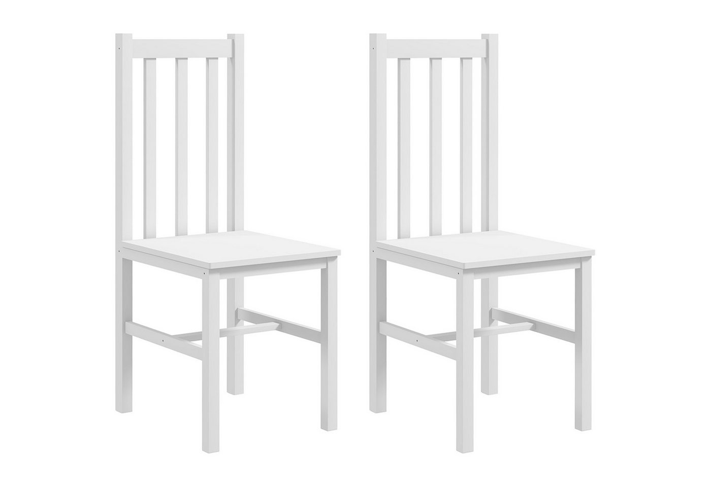 HOMCOM Esszimmerstuhl Essstuhl, Wohnzimmerstuhl mit Rückenlehne, belastbar bis 120 kg (Küchenstuhl, 2 St), für Esszimmer, Küche, Weiß – Bild 2 von 5