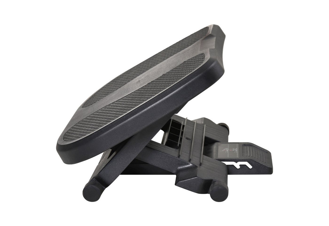 HOMCOM Fußhocker Schreibtisch, 3 Stufig Höhenverstellbar Fußbank, Ergonomische (Fußbank, 1 St., Fußablage), Schwarz 45 x 34 x 10-16,5 cm – Bild 2 von 5
