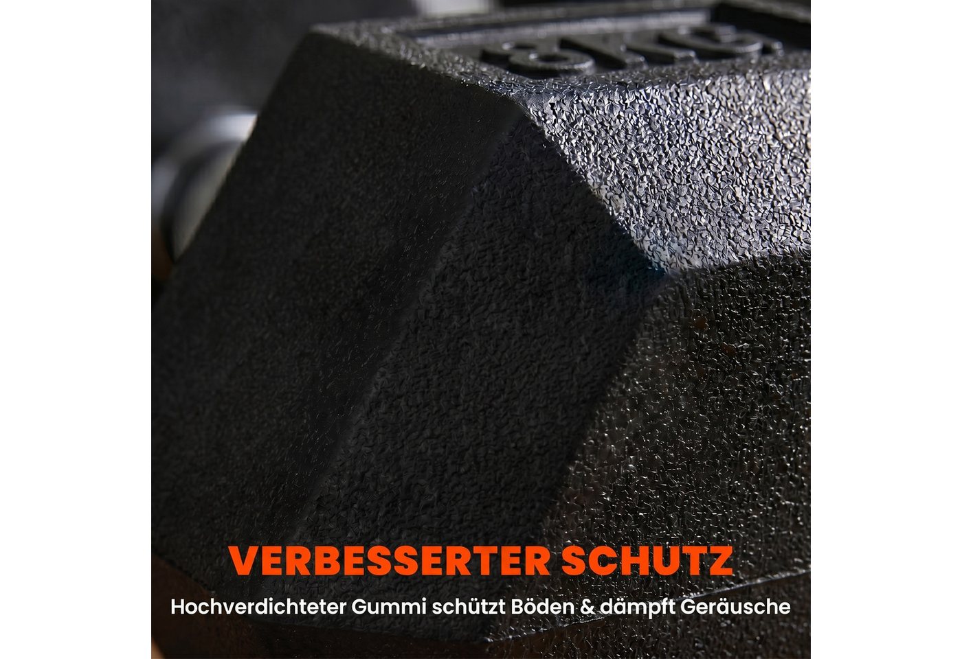 HOMCOM Hantel-Set Hexagon Hanteln, 2er Set Hanteln mit gerändeltem Griff, 2 x 8 kg, (Kurzhantel aus Gusseisen, Kurzhanteln für Männer und Fraue), für Zuhause, F – Bild 4 von 5