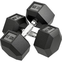 HOMCOM Hanteln mit gerändeltem Griff, Kurzhantel aus Gusseisen, 2 x 17,5kg, Kurzhanteln für Männer und Frauen, Dumbbell für Zuhause, Fitnessstudio, Krafttrainin