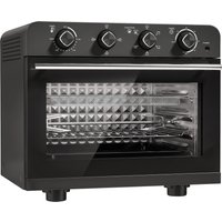 HOMCOM Heißluftfritteuse 36 Liter Mini Backofen mit Umluft, Backblech, Rost, Temperaturregler und Frittierkorb, 1800 W Airfryer aus Stahl mit Timer, Spülmaschin