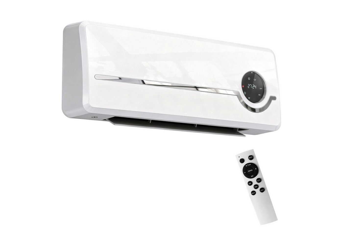 HOMCOM Heizlüfter Timer, LED-Anzeige, 2000 W, für Wohnzimmer, Schlafzimmer, Weiß – Bild 2 von 5