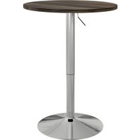HOMCOM Hochtisch Küche, Runder Bartisch für 2 Personen, Höhenverstellbar 69-91 cm, 360° Drehbare Tischplatte, Stahlfuß, für Wohnzimmer, Esszimmer, Küche, 60x60x