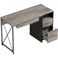 HOMCON Computerschreibtisch, 120×50cm, Schreibtisch mit Stauraum, Tastaturablage, offenes Fach und 2 Schubladen für A4/Letter/Legal-Dokumente, Schreibtisch zum 