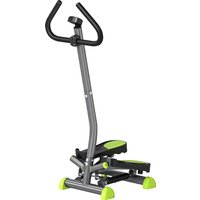 HOMCOM Hometrainer Stepper Fitness Swing Stepper mit LCD-Display & Handgriffen bis 100 kg, Stahl ABS, Grau & Grün, kompakt 55 x 44 x 108 cm Aosom.de