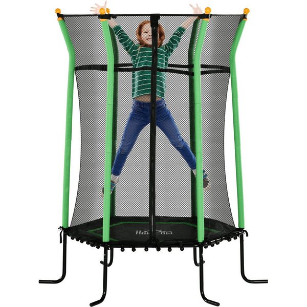 HOMCOM Kindertrampolin Trampolin, Federfreie Gartentrampolin mit Sicherheitsnetz, Ø 111 cm, (Indoor Trampolin, 1 tlg., Trampolin), bis 50 kg, für Kinder 3-10 Ja