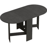 HOMCOM Klappbarer Esstisch, Ovaler klappbarer Küchentisch, 163x80x75 cm mit ausklappbaren Flügeln, bis zu 6 Personen, für Esszimmer, Wohnzimmer, kleine Räume, S