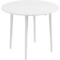 HOMCOM klappbarer Esstisch, runder Küchentisch Ø 89 cm für 4 Personen mit 2 Klappen, Beine aus Kiefernholz, modernes Design, für kleine Räume, weiß Aosom