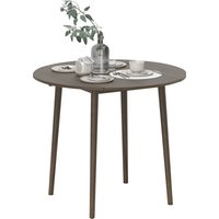 HOMCOM Klapptisch, runder Küchentisch für 4 Personen mit 2 Klappflügeln, modernes Design, für kleine Räume, Ø 89 x 73,5 cm, Grau Aosom