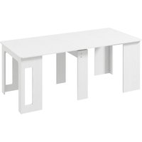HOMCOM Klapptisch Esstisch, rechteckiger Küchen-Klapptisch, ausziehbar bis zu 6 Personen, für kleine Räume, Esszimmer, Weiß Aosom