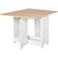HOMCOM Klapptisch Konsolentisch mit Regalfach, Wohnzimmer- und Küchentisch, Klapptisch, Klappbar, Platzsparend, Holzfarbe und Weiß, 118x80x72cm Aosom