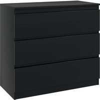 HOMCOM Kommode 3 Schubladen, schlichtes Aufbewahrungsmöbel im modernen Stil mit Soft-Close-Mechanismus, für Schlafzimmer, Wohnzimmer - 80 x 39 x 73 cm, schwarz 