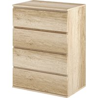 HOMCOM Kommode 4 Schubladen Schlafzimmerkommode Aufbewahrungsmöbel minimalistisches Design mit sanftem Schließmechanismus, für Schlafzimmer, Wohnzimmer - 60 x 4