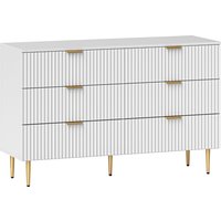 HOMCOM Kommode 6 Schubladen für Schlafzimmer, moderne Kommode mit Griffen und 5 goldenen Beinen, platzsparende Kommode für Flur/Wohnzimmer/Eingang, 120x40x76.5c