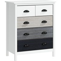 HOMCOM Kommode Aufbewahrungsschrank mit 5 Schubladen Kippschutz für Schlafzimmer Wohnzimmer in Weiß 70x38x85cm Aosom.de