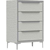 HOMCOM Kommode mit 4 Schubladen in Leinenoptik, elegante und moderne Schlafzimmerkommode mit Stahlgestell für Flur und Wohnzimmer, 60x36x88 cm, Grau Aosom