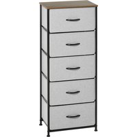 HOMCOM Kommode mit 5 Schubladen aus Stoff Aufbewahrungsschrank Kommodenschrank mit Griffen, Modern-Design Schrank Schubladenschrank Aufbewahrungskommode für Sch