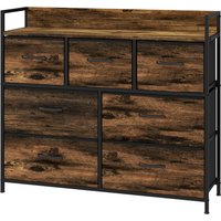 HOMCOM Kommode mit 7 Stoffschubladen, Anti-Kipp, Aufbewahrungsschränke, Sideboard MDF, Braun Aosom.de