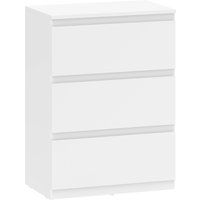 HOMCOM Kommode Sideboard mit 3 Schubladen Schrank modern Schubladenschrank Kommodenschrank für Wohnzimmer Schlafzimmer Flur Weiß, 55 x 34 x 75 cm Aosom